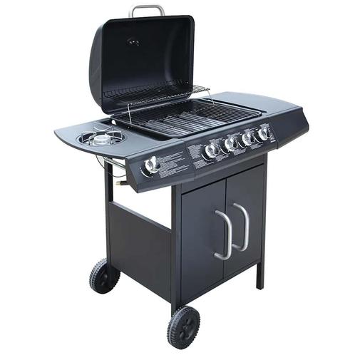 vidaXL Gasbarbecue 4+1 kookzone zwart, Elektronische apparatuur, Overige elektronische apparatuur, Nieuw, Verzenden