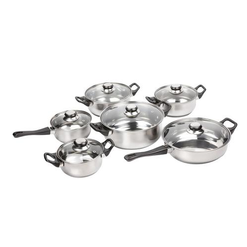 KitchenPrince 12-Delige Pannenset RVS - Pottenset -, Maison & Meubles, Cuisine | Casseroles & Poêles