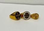 3 ringen met christelijke symbolen: kruis; levensboom; Maagd, Antiek en Kunst