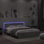 vidaXL Cadre de lit avec tête de lit et LED gris béton, Neuf, Verzenden