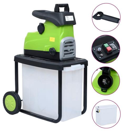 vidaXL Tuinhakselaar elektrisch met verzamelbak 2800 W, Tuin en Terras, Hand-tuingereedschap, Nieuw, Verzenden
