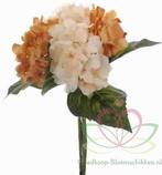 Hortensia Hydrangea Boeketje Amber Zijdenbloem 5 stuks, Nieuw