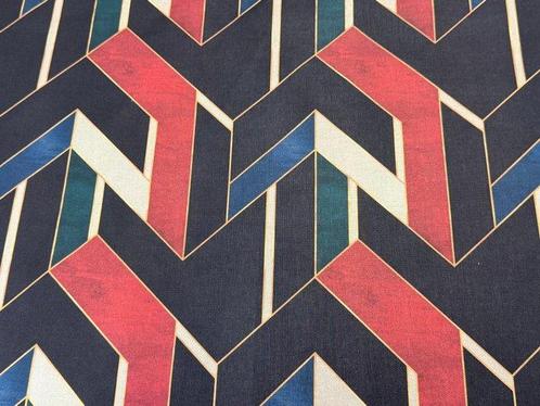 Tissu de luxe aux géométries tridimensionnelles - Un, Antiek en Kunst, Antiek | Tapijten, Tafelkleden en Textiel
