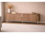Veiling - Tv dressoir Walnoot - 220cm - Notenhout bruin - cr, Huis en Inrichting, Kasten | Dressoirs, Nieuw