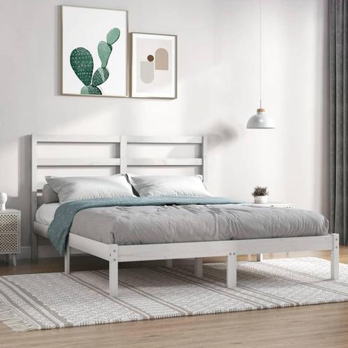 vidaXL Bedframe massief hout wit 120x190 cm, Huis en Inrichting, Slaapkamer | Bedden, Nieuw, Verzenden