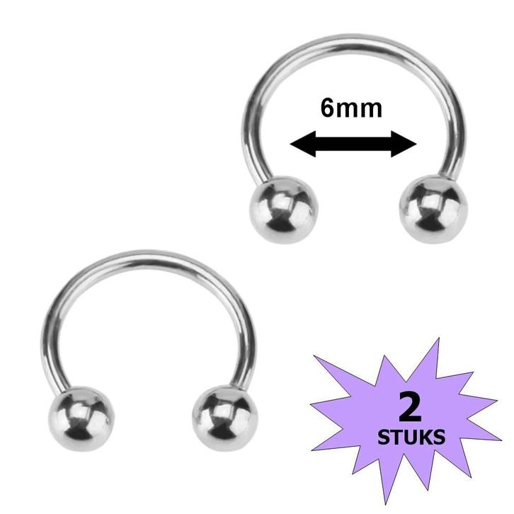 Fako Bijoux - Circular Barbell Piercing Mini - Hoefijzer 6mm, Handtassen en Accessoires, Piercings, Verzenden