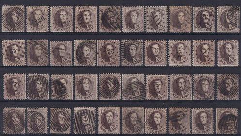Belgique 1863/1865 - partie de 560 médaillons dentelés,, Postzegels en Munten, Postzegels | Europa | België