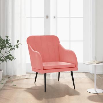 vidaXL Fauteuil 63x76x80 cm fluweel roze, Huis en Inrichting, Fauteuils, Verzenden, Nieuw