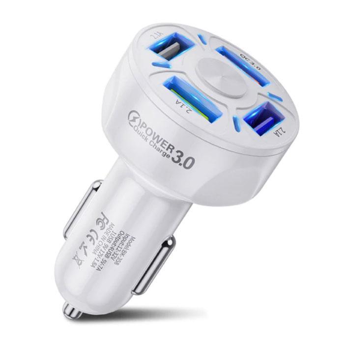 Quick Charge 3.0 Autolader met 4 Poorten  48W / 7A - Quad, Telecommunicatie, Mobiele telefoons | Toebehoren en Onderdelen, Nieuw
