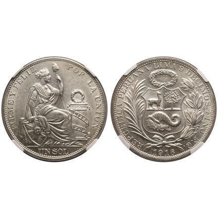 Peru. Sol 1916 - MS61 (Libertad incusa), Postzegels en Munten, Munten | Europa | Niet-Euromunten