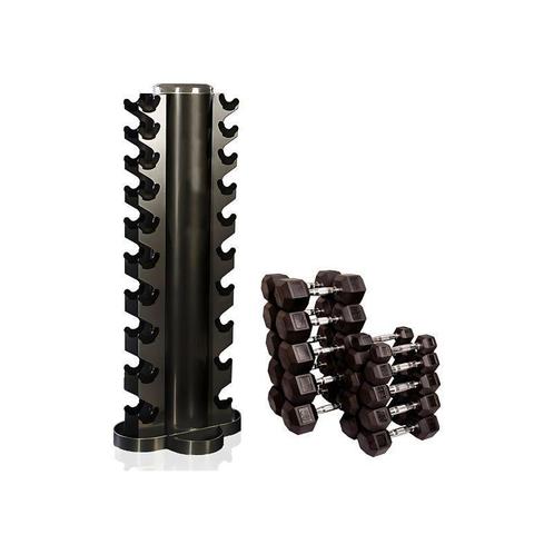 Hexagon Dumbbell Set 1 kg t/m 10 kg met Toren - Gym of Thuis, Sport en Fitness, Fitnessapparatuur, Overige typen, Nieuw, Overige materialen