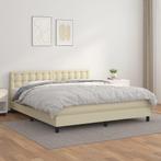 vidaXL Boxspring met matras kunstleer crèmekleurig 180x200, Verzenden