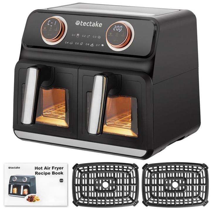 tectake Airfryer Samurai, 2 kookruimtes, 7 programma's, 2400, Elektronische apparatuur, Frituurpannen, Verzenden