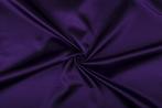 Satijn stof donkerpaars - Glanzende stof 50m op rol, Verzenden