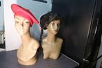 2 bustes vintage pour presentation perruques ou bijoux ou