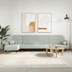 vidaXL Slaapbank L-vormig 271x140x70 cm fluweel lichtgrijs, Huis en Inrichting, Verzenden, Nieuw