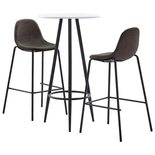 vidaXL 3-delige Barset stof donkergrijs, Huis en Inrichting, Complete eetkamers, Nieuw, Verzenden