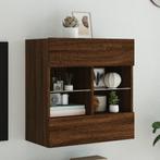 vidaXL Tv-wandmeubel met LED 58,5x30x60,5 cm bruin, Huis en Inrichting, Kasten |Televisiemeubels, Verzenden, Nieuw