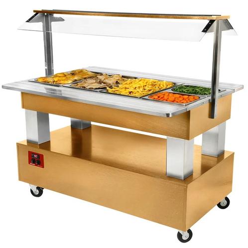 Verwarmd Buffet | GOURMET LINE | Hout/RVS | 4x 1/1 GN |, Zakelijke goederen, Horeca | Keukenapparatuur, Nieuw in verpakking, Verzenden
