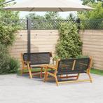 vidaXL Tuinstoelen met Tafel - 3-delige Set in Zwart, Tuin en Terras, Tuinstoelen, Verzenden, Nieuw