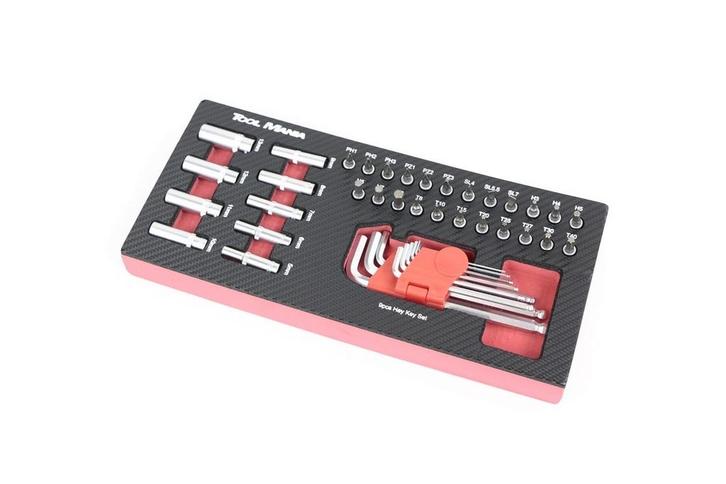 TM 42 Delige Doppen Inbus en Bitset 1/4 foam carbon look, Auto diversen, Autogereedschap, Verzenden