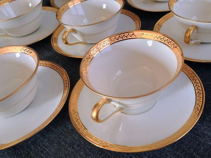 Limoges - Koffieservies (23) - 24 kt goud - Gouden Grieks, Antiek en Kunst, Antiek | Meubels | Tafels