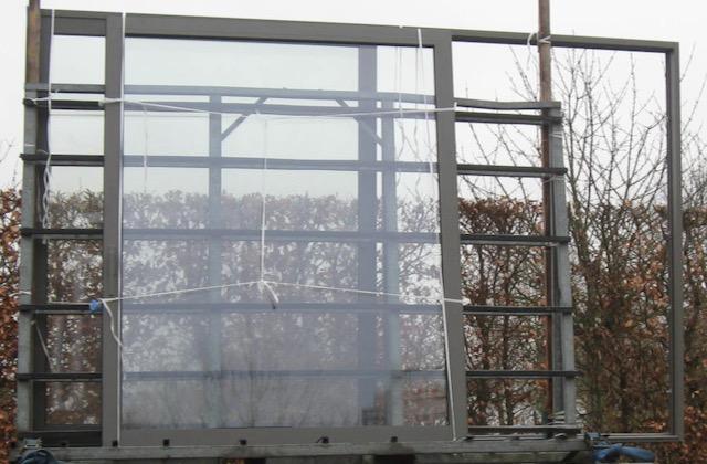 aluminium schuifraam , schuifdeur ,pui 380 x 240 kwartsgrijs, Bricolage & Construction, Châssis & Portes coulissantes, Enlèvement ou Envoi