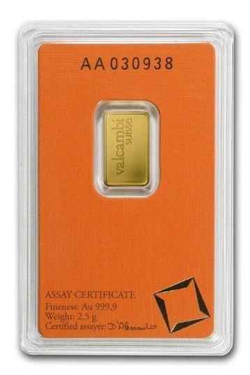 2,5 Gramm - Or .999 - Valcambi - Scellé & avec certificat beschikbaar voor biedingen