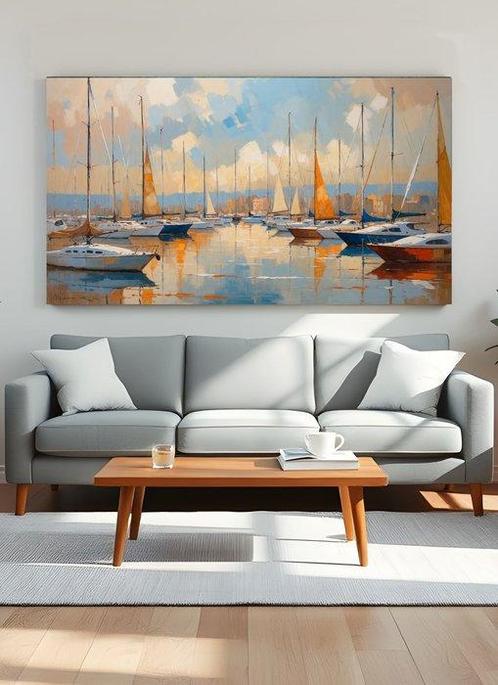 LuisonArt - Porto: Riflessi Dorati - AI - XXL, Antiek en Kunst, Kunst | Schilderijen | Modern