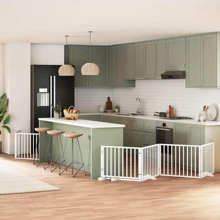 vidaXL Hondenhek inklapbaar met deur 12 panelen 960cm, Dieren en Toebehoren, Hondenbenches, Nieuw, Verzenden