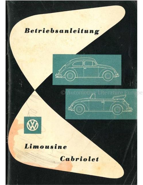 1960 VOLKSWAGEN KEVER 1200 INSTRUCTIEBOEK DUITS, Autos : Divers, Modes d'emploi & Notices d'utilisation