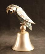 Mexican Silver Plate Bell w/ Abalone Parrot, Emilia Castillo, Antiek en Kunst