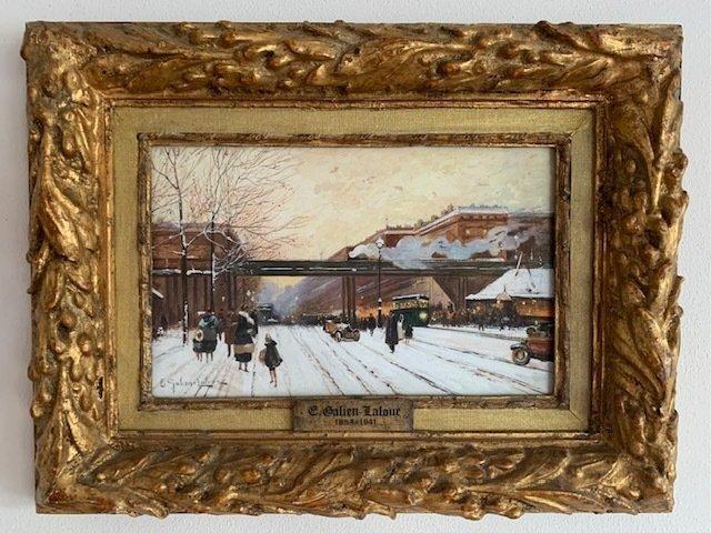 Eugène Galien-Laloue - Winter in Parijs, Antiek en Kunst, Kunst | Schilderijen | Klassiek