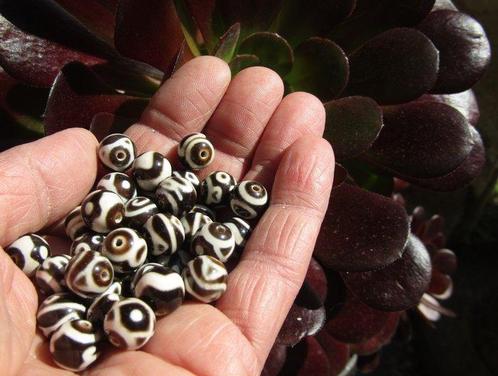 35 DZI (10mm) + 6 Metalen Kralen uit Nepal - Gezegend door, Verzamelen, Mineralen en Fossielen
