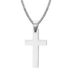 Fako Bijoux® - Ketting - Kruis - Staal - Zilverkleurig, Handtassen en Accessoires, Kettingen, Verzenden, Nieuw