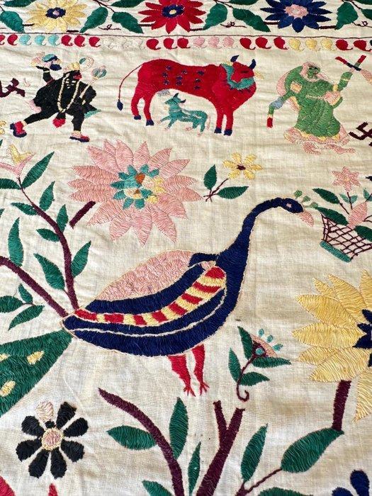 Broderie - 184 cm - 230 cm - Toran ancien brodé, Antiquités & Art, Art | Art non-occidental