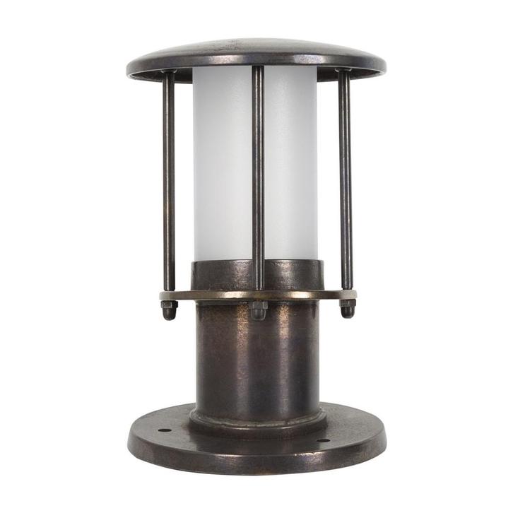 Scheepslampen & Maritiem Resident 3 sokkellamp dark brass, Tuin en Terras, Buitenverlichting, Verzenden