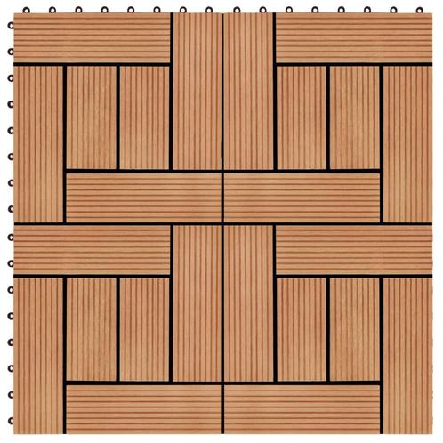 vidaXL Terrastegels 30x30 cm 1 m² HKC teakkleur 11 st, Bricolage & Construction, Planches & Dalles, Envoi