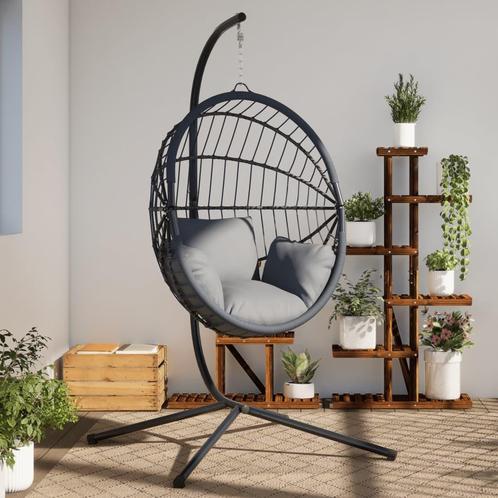 vidaXL Standaard voor hangstoel staal zwart, Tuin en Terras, Overige Tuin en Terras, Nieuw, Verzenden