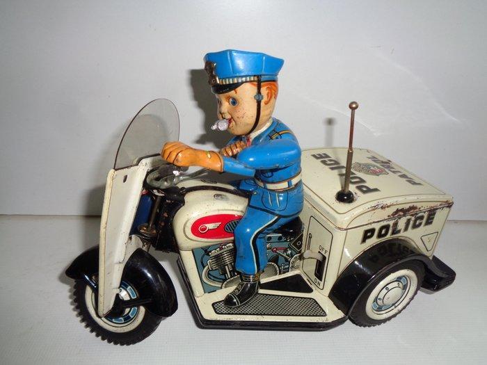 Toy Nomura - Politiepatrouille auto-tricycle, op batterijen, Antiek en Kunst, Antiek | Speelgoed