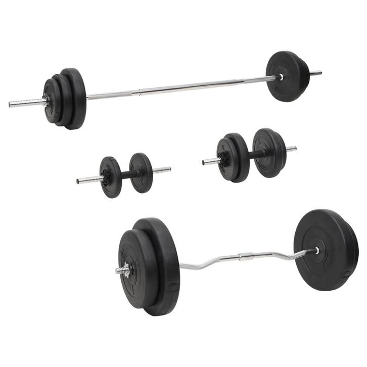 vidaXL Halterset met gewichten 90 kg, Sport en Fitness, Fitnessmaterialen, Nieuw, Verzenden