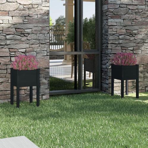 vidaXL Plantenbakken 2 st 40x40x70 cm massief grenenhout, Tuin en Terras, Bloempotten, Nieuw, Verzenden