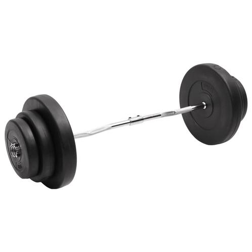 vidaXL Halter gebogen met gewichten 60 kg, Sport en Fitness, Fitnessmaterialen, Nieuw, Verzenden