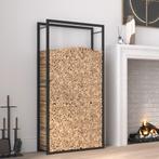 vidaXL Haardhoutrek 80x28x154 cm staal matzwart, Verzenden