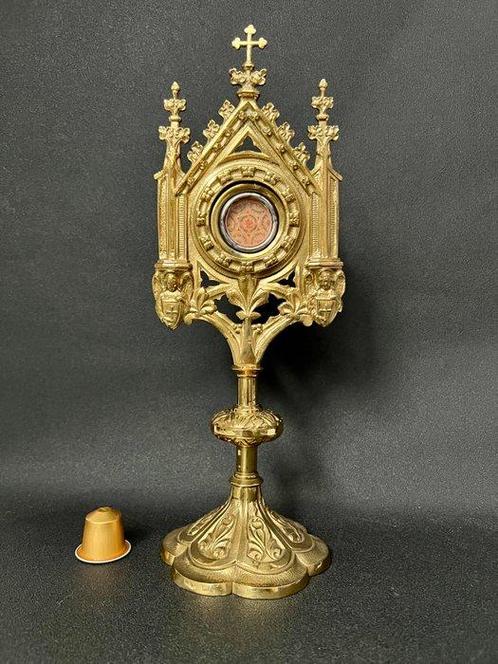 Reliquaire - Bronze doré - 1850-1900 - Monstrance reliquaire, Antiek en Kunst, Kunst | Niet-Westerse kunst