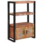 vidaXL Boekenplank met Deuren Bruin Massief Gerecycled Hout, Huis en Inrichting, Kasten | Boekenkasten, Verzenden, Nieuw