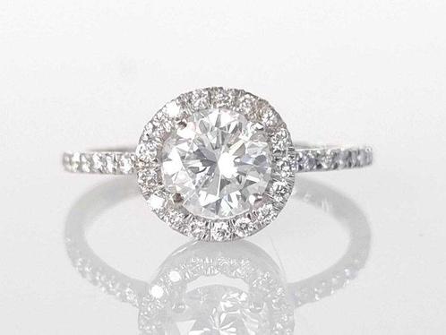 Bague de fiançailles - 18 carats Or blanc -  0.90ct. tw., Handtassen en Accessoires, Antieke sieraden