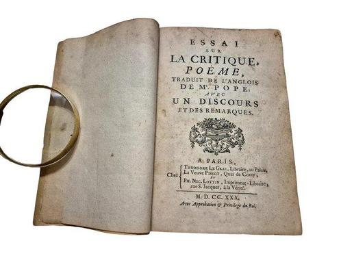 Pope / Romagnesi / Fuzelier - Essai sur la critique ... / Le, Antiek en Kunst, Antiek | Boeken en Manuscripten