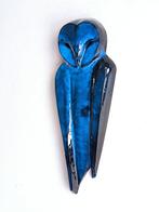 Federico Alibrio - Reliëf, Blue Barn Owl - 30 cm - Majolica