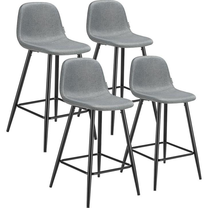 tectake Barkruk Willow met rugleuning, gestoffeerd - Set van, Huis en Inrichting, Barkrukken, Verzenden